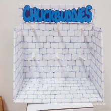 Distributeur de points de vente en carton pliable avec crochets pour jouets